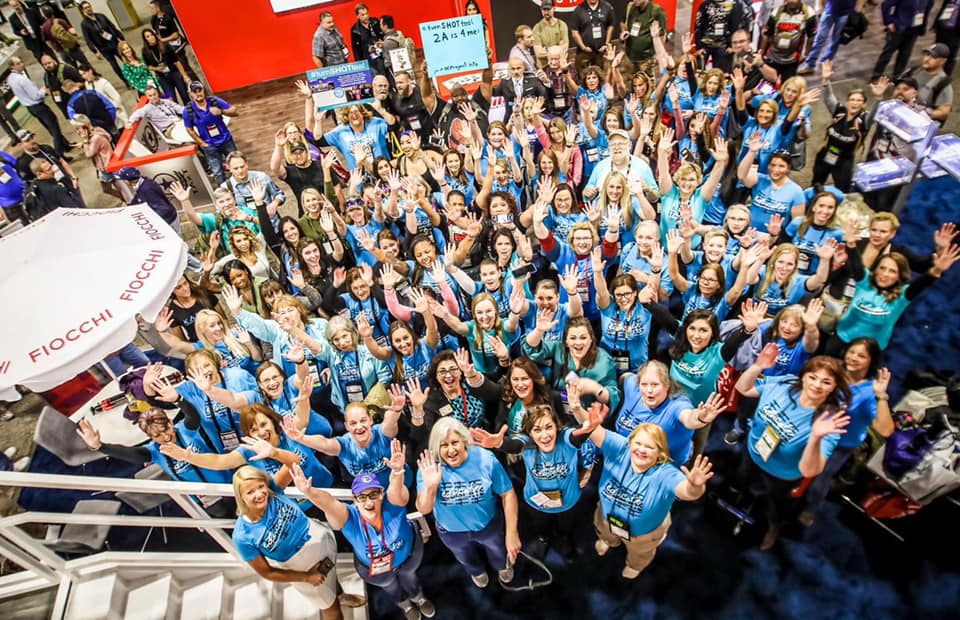 a large group of a women's 2nd amendment activism group