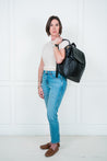 black leather concealed carry backpack for women, diaper bag