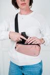 pink concealed carry belt bag for women, cross body