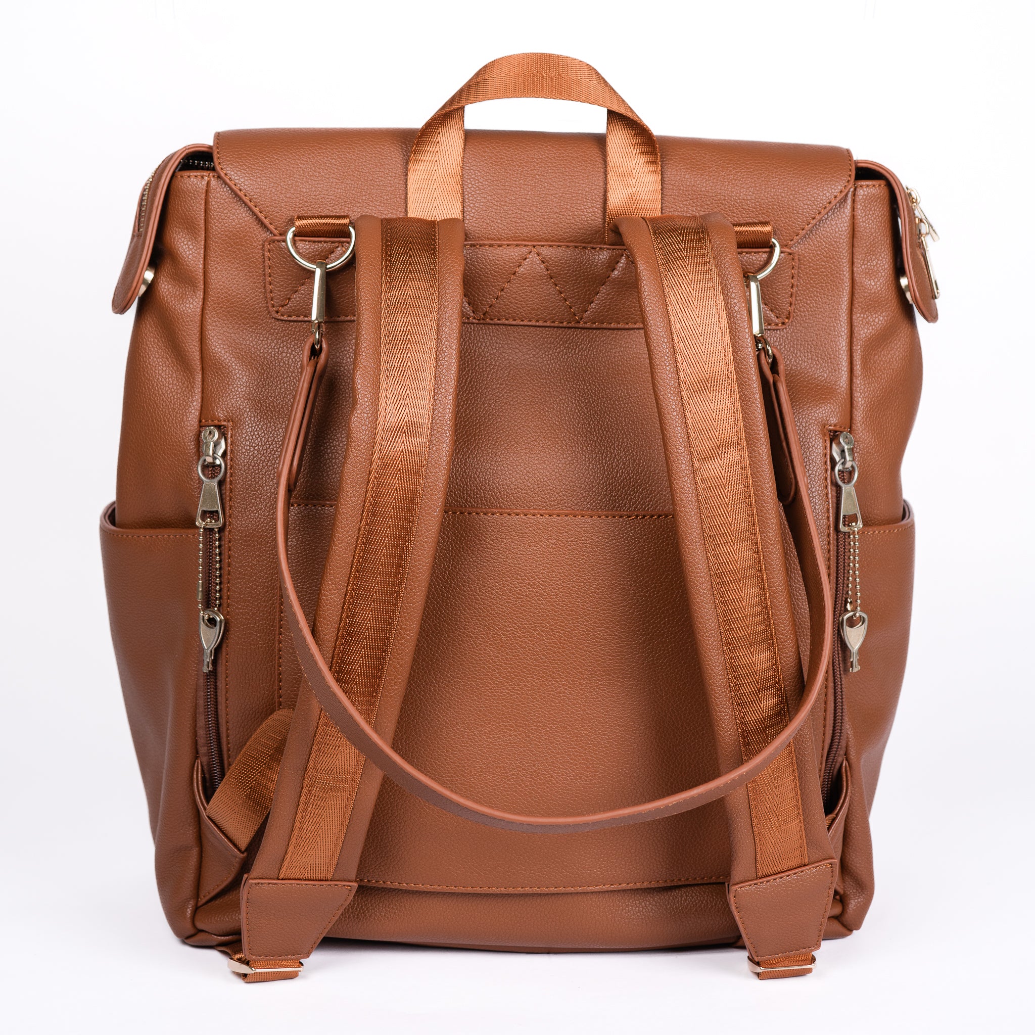 concealed carry backpack leather RFID Daisy by Lady Conceal Cognac seven organizing pockets ECHO EDC Backpack Stripe /